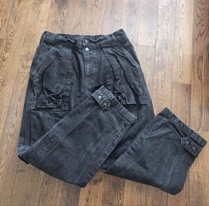 We The Free Black Denim Cargo Denim Pants Size 26